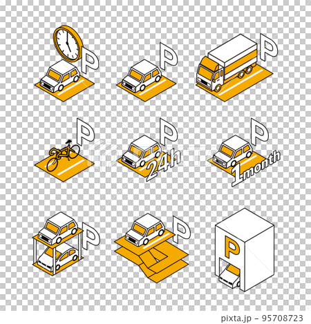 Illustration of various parking lot forms Illustration of various parking lot forms 95708723