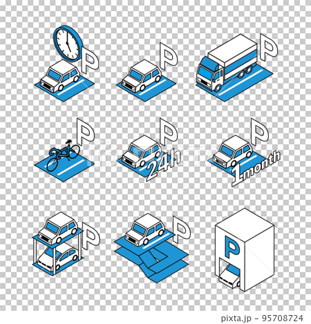 Illustration of various parking lot forms 95708724