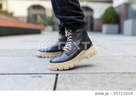 Details Of Womens Clothes And Shoes On A Street Stock Photo