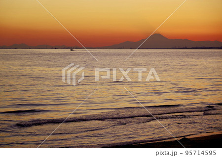 夜の海浜幕張公園歩道橋からの眺め 95714595