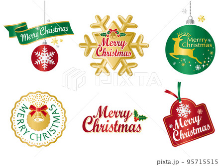 クリスマス エンブレム アイコンセット イラスト クリスマス エンブレム アイコンセット イラスト 95715515