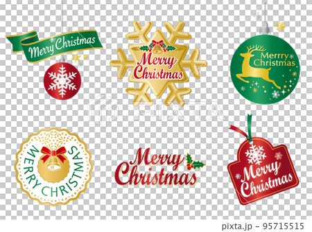 Christmas emblem icon set illustration 95715515