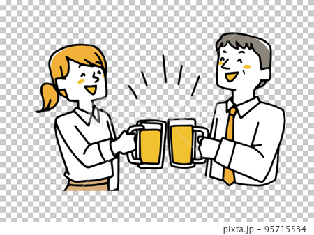 飲み会をするビジネスパーソンのイラスト素材 95715534