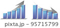 上昇グラフ下降グラフセット 95715799