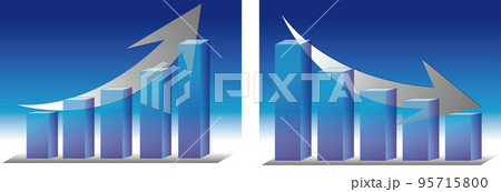 上昇グラフ下降グラフセット 上昇グラフ下降グラフセット 95715800