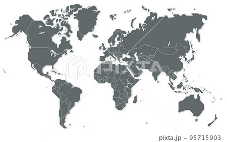 世界地図　国境　イラスト　ベクター 95715903
