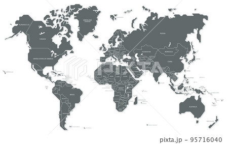 世界地図 国境 国名 イラスト ベクター 世界地図 国境 国名 イラスト ベクター 95716040