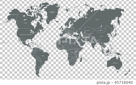 World map border country name illustration vector 95716040