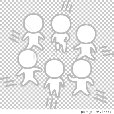 走って集合する人々 走って集合する人々 95716335