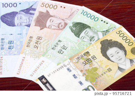 South Korean won a business background 95716721