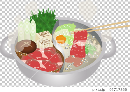 すき焼きとしゃぶしゃぶの二色鍋 95717866