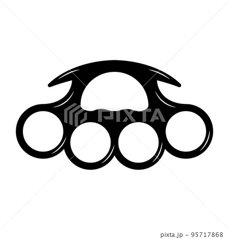 Brass knuckles tattoo in y2k, 1990s, 2000s style. Emo goth element design. Old school tattoo. Vector illustration 95717868