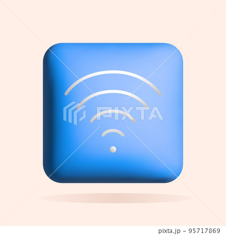 3D wi-fi, internet icon design. Social media marketing concept. Vector render illustration 95717869