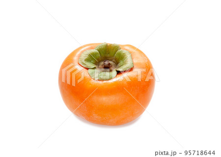種なしの柿1個【白背景・切り抜き】 95718644