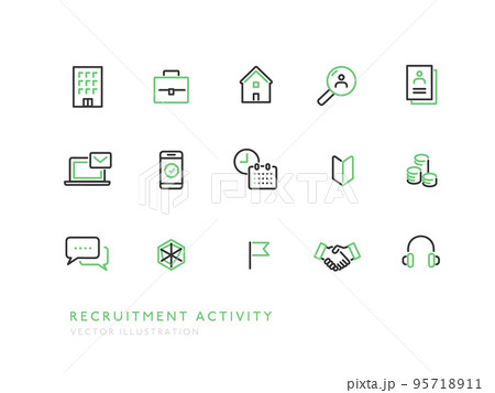 採用・転職活動のアイコンセット素材 95718911