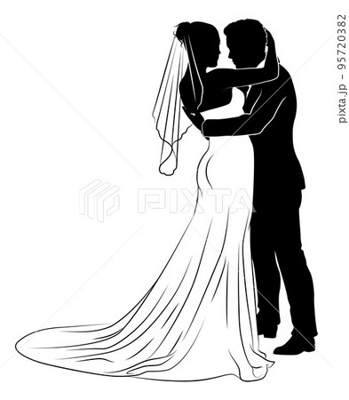 Bride And Groom Couple Wedding Dress Silhouettes Bride And Groom Couple Wedding Dress Silhouettes 95720382