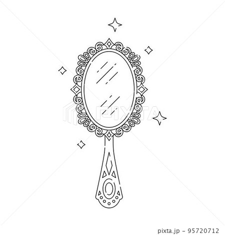 Magic mirror line vector illustration. Linear style. Magic mirror line vector illustration. Linear style. 95720712