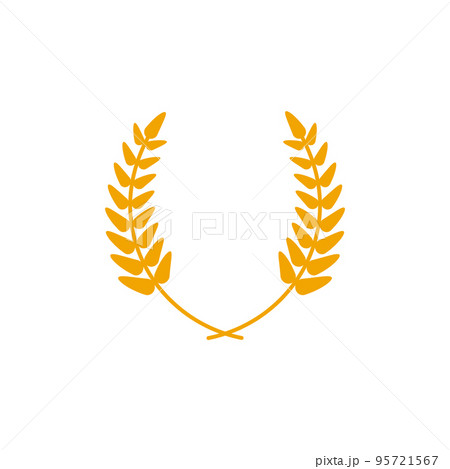 Wheat wreaths logo. Wheat ear icon. Vector agriculture ears symbol. 95721567