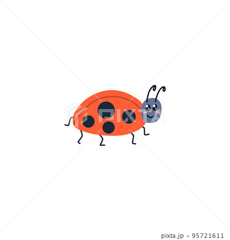 Funny bug. Happy cartoon insect. Colorful hand drawn vector illustration. Funny bug. Happy cartoon insect. Colorful hand drawn vector illustration. 95721611