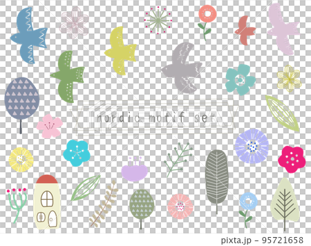 北欧モチーフのイラストセット 95721658