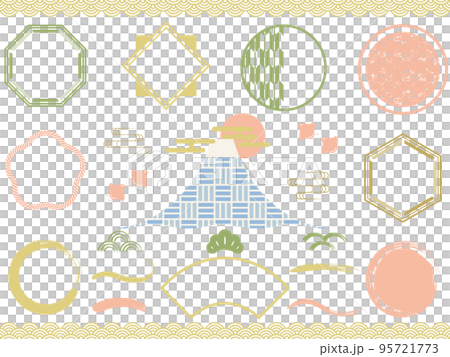 Set of Japanese style heading frame and treatment Set of Japanese style heading frame and treatment 95721773