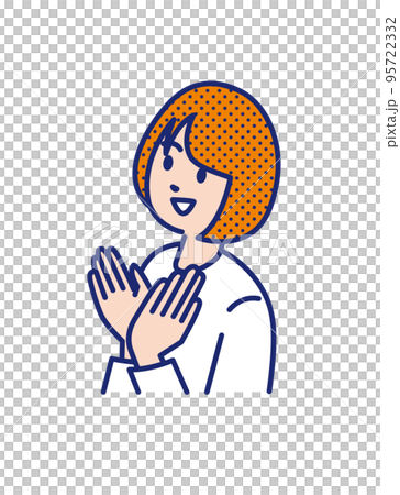 拍手をする若い女性 95722332