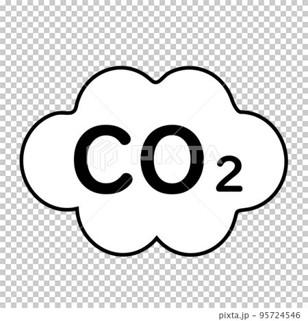 CO2 (carbon dioxide) icon. CO2 reduction is an international social issue. 95724546