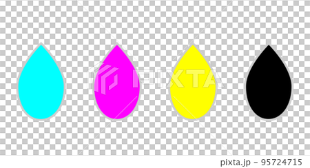 CMYKのインク。プリンターのインクカートリッジ。 CMYKのインク。プリンターのインクカートリッジ。 95724715