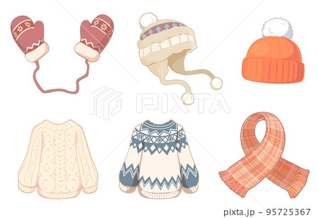 冬のアパレルのイラストセット 95725367