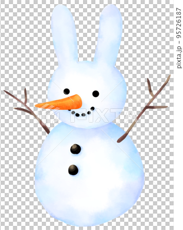 Rabbit snowman smile 95726187