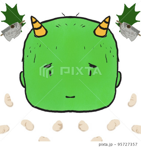 節分 豆まき 鬼 緑鬼 豆 柊 いわし 節分 豆まき 鬼 緑鬼 豆 柊 いわし 95727357