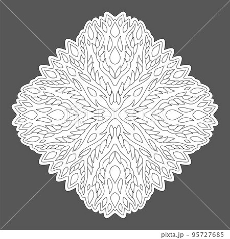 Line art for coloring book with floral pattern 95727685