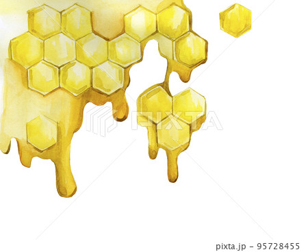 seamless border drips of yellow honey. watercolor drawing, frame, border with yellow honey dripping drops. print, web banner for farming, beekeeping, sweet food seamless border drips of yellow honey. watercolor drawing, frame, border with yellow honey dripping drops. print, web banner for farming, beekeeping, sweet food 95728455