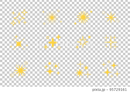 Set of sparking star. Icon and symbol. Starry vector illustration isolated on white background 95729161