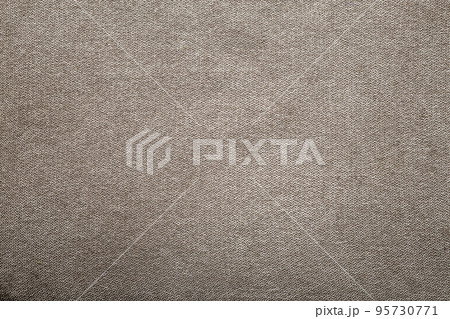 Gray beige linen canvas surface background. Sackcloth design, ecological cotton textile, fashionable woven flex burlap. 95730771