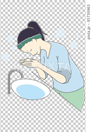 Women with facial cleansing Women with facial cleansing 95730963