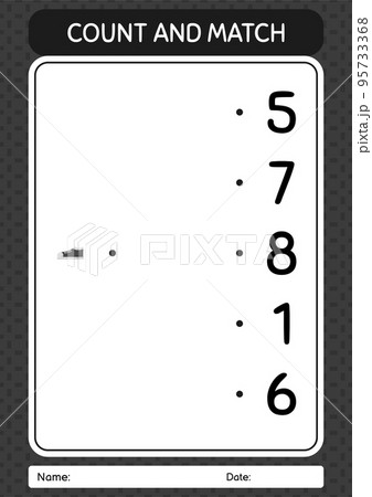 Count and match game with shoes. worksheet for preschool kids, kids activity sheet Count and match game with shoes. worksheet for preschool kids, kids activity sheet 95733368