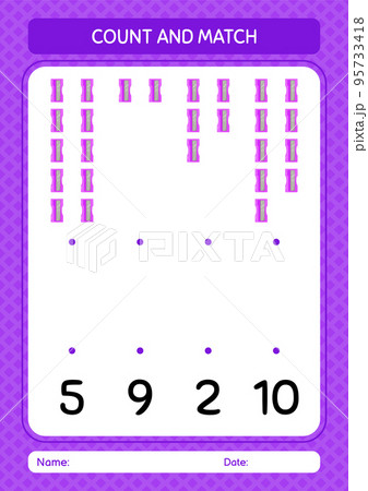Count and match game with pencil sharpener. worksheet for preschool kids, kids activity sheet Count and match game with pencil sharpener. worksheet for preschool kids, kids activity sheet 95733418