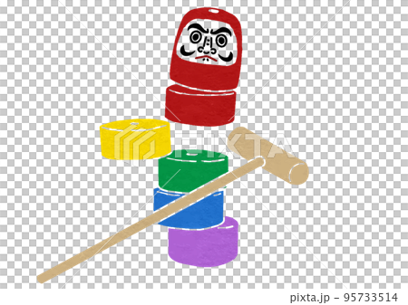 倒塌的不倒翁水滴插圖(印刷風格) 倒塌的不倒翁水滴插圖(印刷風格) 95733514