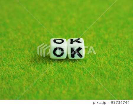 OK (オーケー) 英字 ブロック ビーズ (文字大・芝)  95734744