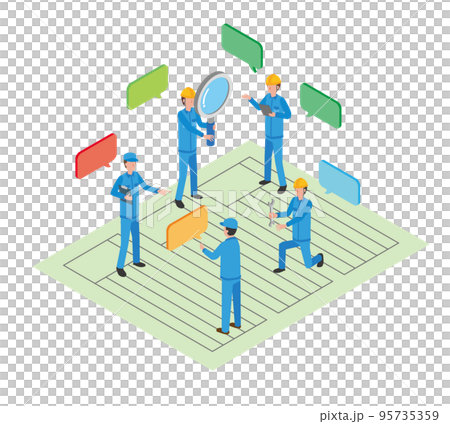 A team of workers discussing their ideas 95735359