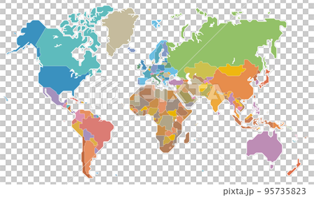 World map color coded border vector 95735823