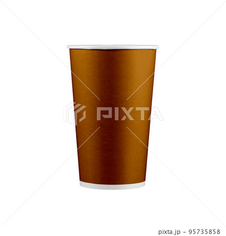 coffee to go cup mockup. Disposable cup isolated on white background. Colorful paper takeaway cup. 95735858