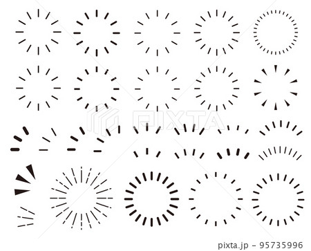 気づき線と強調・注目マークのセット 気づき線と強調・注目マークのセット 95735996
