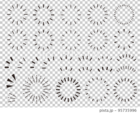 気づき線と強調・注目マークのセット 気づき線と強調・注目マークのセット 95735996