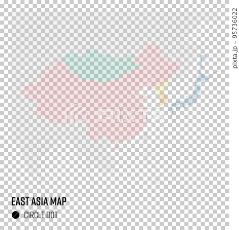 世界地図ドット 東アジア地域 国別にグループ 世界地図ドット 東アジア地域 国別にグループ 95736022
