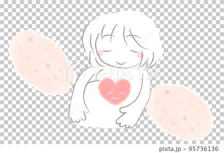 孕婦撫摸她的胃和胎兒的圖像插圖 95736136