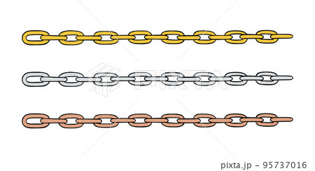 Chain as symbol of unity and cooperation. Sketch of metal chains. Vector illustration Chain as symbol of unity and cooperation. Sketch of metal chains. Vector illustration 95737016