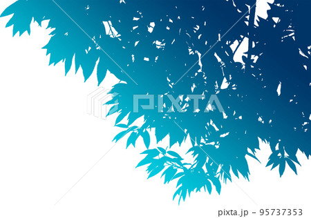 樹木下から見上げた枝葉のシルエット画像。グラデーション背景透明のイラスト 樹木下から見上げた枝葉のシルエット画像。グラデーション背景透明のイラスト 95737353