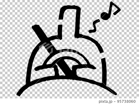 A stickman who enjoys driving. Hand-drawn vector data. 95738060